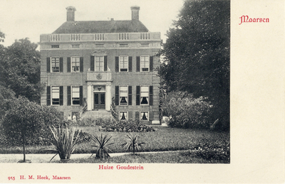 6713 Gezicht op de voorzijde van het huis Goudestein met omringende tuin te Nieuw Maarsseveen uit het westen.N.B. Nieuw ...